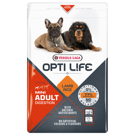 Opti Life Adult Digestion Mini ОПТІ ЛАЙФ ЯГНЯ МІНІ МАЛИХ сухий суперпреміум корм для собак з чутливим травленням міні та малих порід, 2.5 кг Opti Life Adult Digestion Mini ОПТІ ЛАЙФ ЯГНЯ МІНІ МАЛИХ сухий суперпреміум корм для собак з чутливим травленням міні та малих порід, 2.5 кг