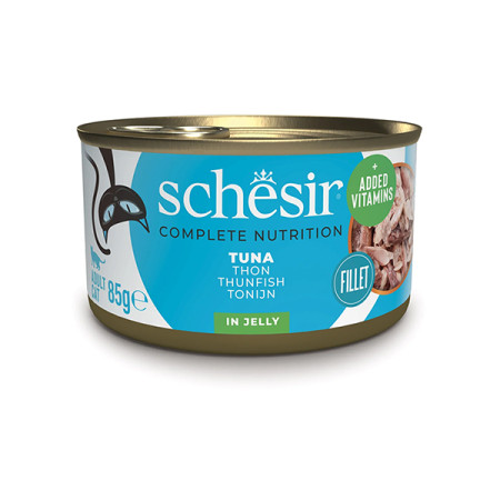 Schesir Tuna ШЕЗІР ТУНЕЦЬ в желе натуральні консерви для котів, вологий корм, банка 85г Schesir Tuna ШЕЗІР ТУНЕЦЬ в желе натуральні консерви для котів, вологий корм, банка 85г