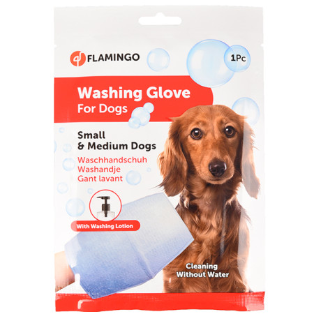 Flamingo Washing Glove Dog ФЛАМІНГО РУКАВИЦА-СЕРВЕТКА для миття без води собак, S Flamingo Washing Glove Dog ФЛАМІНГО РУКАВИЦА-СЕРВЕТКА для миття без води собак, S
