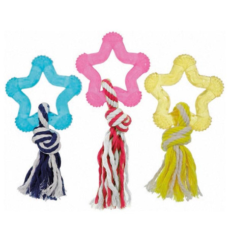 Flamingo Good4Fun Star With Rope ФЛАМІНГО ГУД ФО ФАН ЗІРКА З МОТУЗКОЮ іграшка для собак, TPR-гума Flamingo Good4Fun Star With Rope ФЛАМІНГО ГУД ФО ФАН ЗІРКА З МОТУЗКОЮ іграшка для собак, TPR-гума