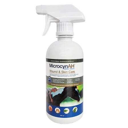 Microcyn Wound&Skin Care Spray МИКРОЦИН спрей для обработки ран и ухода за кожей всех видов животных, 0.5 л