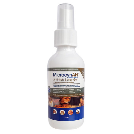 Microcyn Anti-Itch Spray Gel МИКРОЦИН спрей-гель с диметиконом против зуда кожи для всех видов животных