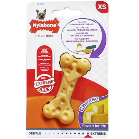 Nylabone Extreme Chew Cheese Bone НІЛАБОН СИРНА КІСТКА жувальна іграшка для собак, смак сиру, XS Nylabone Extreme Chew Cheese Bone НІЛАБОН СИРНА КІСТКА жувальна іграшка для собак, смак сиру, XS