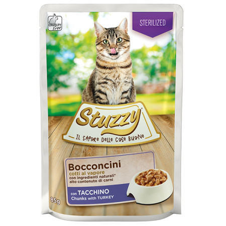 Stuzzy Cat Sterilized Turkey ШТУЗІ СТЕРІЛАЙЗИД ІНДИЧКА в соусі консерви для стерилізованих котів, вологий корм, пауч 85г Stuzzy Cat Sterilized Turkey ШТУЗІ СТЕРІЛАЙЗИД ІНДИЧКА в соусі консерви для стерилізованих котів, вологий корм, пауч 85г