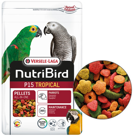 Versele-Laga NutriBird P15 Tropical ВЕРСЕЛЕ-ЛАГА НУТРІБЕРД P15 ТРОПІКАЛ корм для великих папуг, 1 кг Versele-Laga NutriBird P15 Tropical ВЕРСЕЛЕ-ЛАГА НУТРІБЕРД P15 ТРОПІКАЛ корм для великих папуг, 1 кг