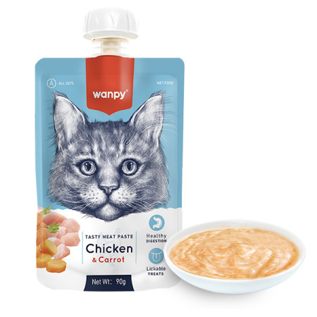 Wanpy Chicken & Carrot ВАНПІ КРЕМ-ПЮРЕ КУРКА З МОРКВОЮ рідкий корм для котів Wanpy Chicken & Carrot ВАНПІ КРЕМ-ПЮРЕ КУРКА З МОРКВОЮ рідкий корм для котів