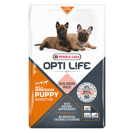 Opti Life Puppy Sensitive ОПТІ ЛАЙФ ЛОСОСЬ ДЛЯ ЦУЦЕНЯТ сухий суперпреміум корм для цуценят всіх порід, 2.5 кг