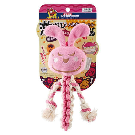 DoggyMan Cotton Rabbit ДОГГИМЭН КРОЛИК С КАНАТОМ жевательная игрушка с пищалкой для собак, S