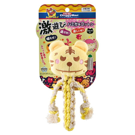 DoggyMan Cotton Tiger ДОГГИМЭН ТИГР С КАНАТОМ жевательная игрушка с пищалкой для собак, S