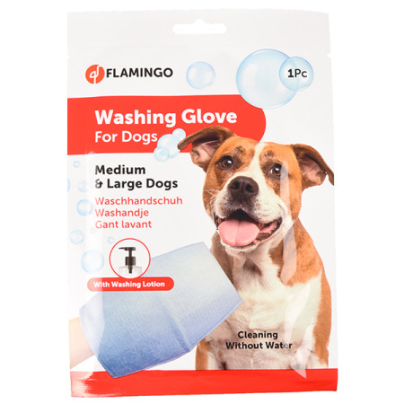 Flamingo Washing Glove Dog ФЛАМІНГО РУКАВИЦА-СЕРВЕТКА для миття без води собак, L Flamingo Washing Glove Dog ФЛАМІНГО РУКАВИЦА-СЕРВЕТКА для миття без води собак, L