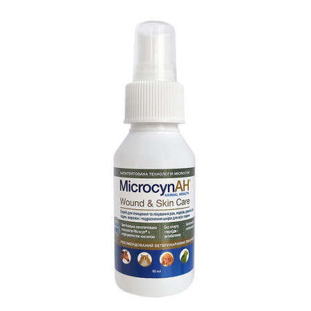 Microcyn Wound&Skin Care Spray МИКРОЦИН спрей для обработки ран и ухода за кожей всех видов животных, 0.06 л