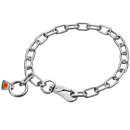 Sprenger Collar with Hook Medium Link СПРЕНГЕР ОШЕЙНИК С КАРАБИНОМ для собак, среднее звено 3 мм, нержавеющая сталь, 50 см