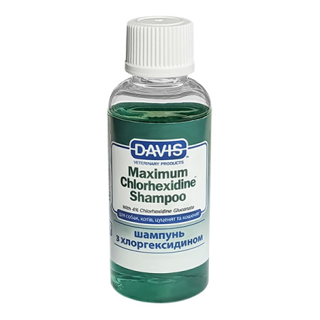 Davis Maximum Chlorhexidine Shampoo ДЭВИС МАКСИМУМ ХЛОРГЕКСИДИН шампунь с 4% хлоргексидином для собак и котов с заболеваниями кожи и шерсти, 0.05 л