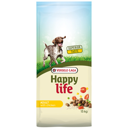 Happy Life Adult with Chicken ХЕППІ ЛАЙФ З КУРКОЮ сухий преміум корм для собак усіх порід, 15 кг