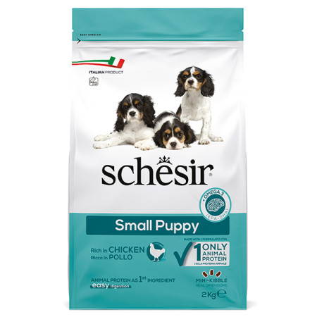 Schesir Dog Small Puppy ШЕЗІР ЦУЦЕНЯ МАЛИХ КУРКА сухий монопротеїновий корм для цуценят міні та малих порід, 2 кг