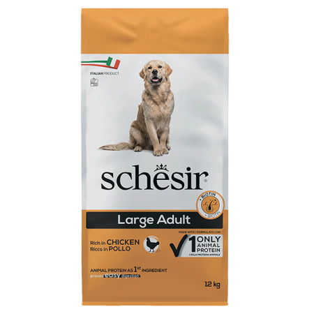 Schesir Dog Large Adult Chicken ШЕЗІР ДОРОСЛИЙ ВЕЛИКИХ КУРКА сухий монопротеїновий корм для собак великих порід, 12 кг