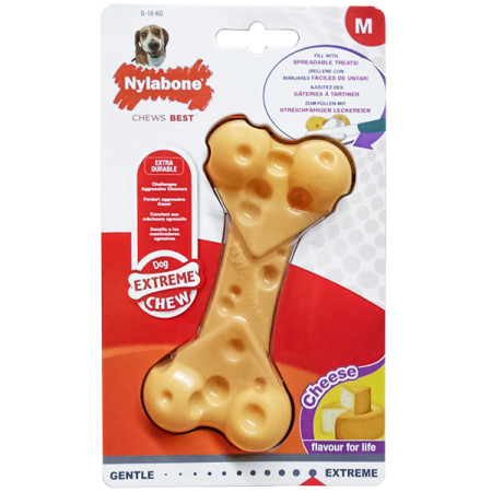 Nylabone Extreme Chew Cheese Bone НІЛАБОН СИРНА КІСТКА жувальна іграшка для собак, смак сиру, M Nylabone Extreme Chew Cheese Bone НІЛАБОН СИРНА КІСТКА жувальна іграшка для собак, смак сиру, M
