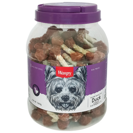 Wanpy Duck Jerky Dumbbells ВАНПІ КІСТКА-ГАНТЕЛЬ З В’ЯЛЕНОЮ КАЧКОЮ ласощі для собак Wanpy Duck Jerky Dumbbells ВАНПІ КІСТКА-ГАНТЕЛЬ З В’ЯЛЕНОЮ КАЧКОЮ ласощі для собак