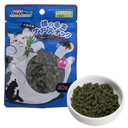CattyMan Hairball Care Bonito&Tuna Bits КЭТТИМЕН РЫБА ВЫВЕДЕНИЕ ШЕРСТИ кусочки макрель тунец функциональное лакомство для котов