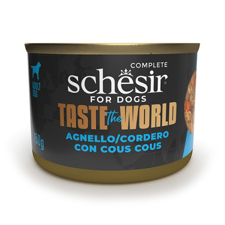 Schesir Taste the World Lamb With Cous Cous ШЕЗІР ЯГНЯ З КУСКУСОМ в бульйоні натуральні консерви для собак, вологий корм, банка 150г Schesir Taste the World Lamb With Cous Cous ШЕЗІР ЯГНЯ З КУСКУСОМ в бульйоні натуральні консерви для собак, вологий корм, банка 150г