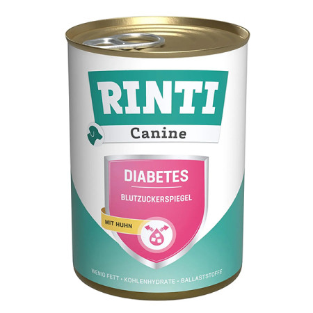 Rinti Canine Veterinary Diabetes mit Huhn РІНТІ ВЕТЕРІНАРІ ДІАБЕТ КУРКА дієтичний вологий корм для собак із цукровим діабетом і ожирінням, банка 400 г Rinti Canine Veterinary Diabetes mit Huhn РІНТІ ВЕТЕРІНАРІ ДІАБЕТ КУРКА дієтичний вологий корм для собак із цукровим діабетом і ожирінням, банка 400 г