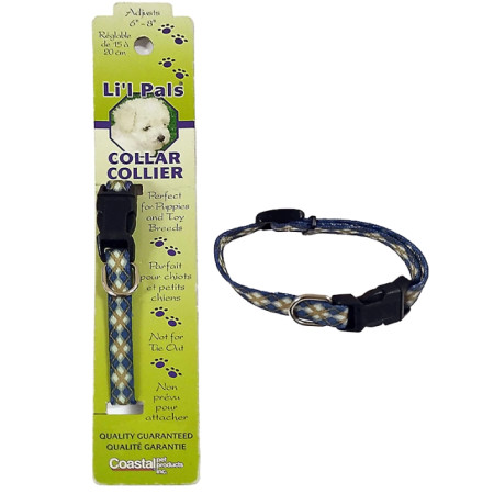 Coastal Li`l Pals КОСТАЛ ЛИТТЛ ПЕЛС ошейник для собак, 0.8х15-20см, цвет синий клетчатый