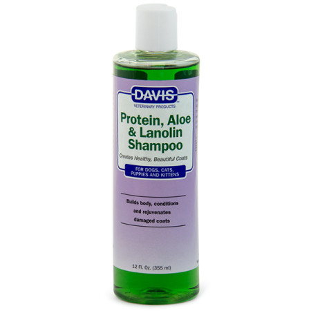 Davis Protein & Aloe & Lanolin Shampoo ДЭВИС ПРОТЕИН АЛОЭ ЛАНОЛИН шампунь для собак, котов, концентрат, 0.355 л