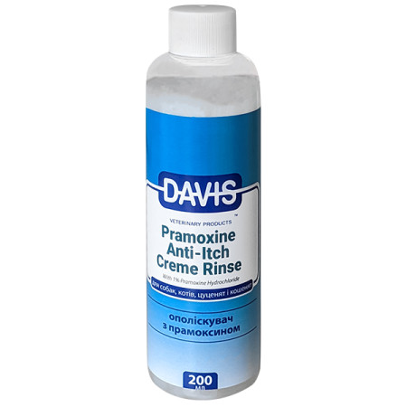 Davis Pramoxine Anti-Itch Creme Rinse ДЭВИС ПРАМОКСИН КРЕМ РИНЗ кондиционер от зуда с 1% прамоксин гидрохлоридом для собак и котов, 0.2 л