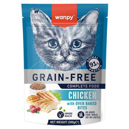 Wanpy Kitten Grain Free Chicken ВАНПІ КУРКА ДЛЯ КОШЕНЯТ сухий беззерновий корм, 500 г Wanpy Kitten Grain Free Chicken ВАНПІ КУРКА ДЛЯ КОШЕНЯТ сухий беззерновий корм, 500 г