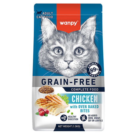 Wanpy Adult Cat Grain Free Chicken ВАНПІ КУРКА ДЛЯ КОТІВ сухий беззерновий корм, 1.5 кг Wanpy Adult Cat Grain Free Chicken ВАНПІ КУРКА ДЛЯ КОТІВ сухий беззерновий корм, 1.5 кг