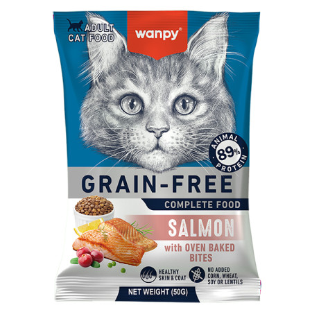 Wanpy Adult Cat Grain Free Salmon ВАНПІ ЛОСОСЬ ДЛЯ КОТІВ сухий беззерновий корм, 50 г Wanpy Adult Cat Grain Free Salmon ВАНПІ ЛОСОСЬ ДЛЯ КОТІВ сухий беззерновий корм, 50 г