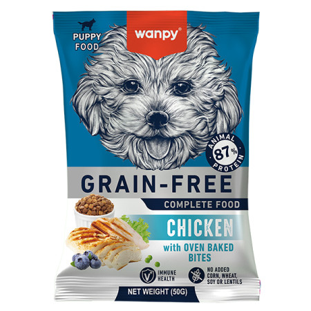 Wanpy Puppy Grain Free Chicken ВАНПІ КУРКА ДЛЯ ЦУЦЕНЯТ сухий беззерновий корм, 50 г Wanpy Puppy Grain Free Chicken ВАНПІ КУРКА ДЛЯ ЦУЦЕНЯТ сухий беззерновий корм, 50 г