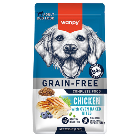 Wanpy Adult Dog Grain Free Chicken ВАНПІ КУРКА ДЛЯ СОБАК сухий беззерновий корм, 1.5 кг Wanpy Adult Dog Grain Free Chicken ВАНПІ КУРКА ДЛЯ СОБАК сухий беззерновий корм, 1.5 кг