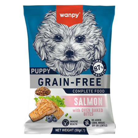 Wanpy Puppy Grain Free Salmon ВАНПІ ЛОСОСЬ ДЛЯ ЦУЦЕНЯТ сухий беззерновий корм, 50 г Wanpy Puppy Grain Free Salmon ВАНПІ ЛОСОСЬ ДЛЯ ЦУЦЕНЯТ сухий беззерновий корм, 50 г