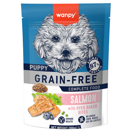 Wanpy Puppy Grain Free Salmon ВАНПІ ЛОСОСЬ ДЛЯ ЦУЦЕНЯТ сухий беззерновий корм, 500 г Wanpy Puppy Grain Free Salmon ВАНПІ ЛОСОСЬ ДЛЯ ЦУЦЕНЯТ сухий беззерновий корм, 500 г