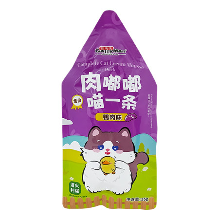 Cattyman Cream Mousse Duck КЕТТИМЕН УТКА мусс полнорационный беззерновой влажный корм для кошек и котят, пауч 55г Cattyman Cream Mousse Duck КЕТТИМЕН УТКА мусс полнорационный беззерновой влажный корм для кошек и котят, пауч 55г
