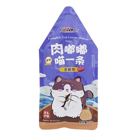 Cattyman Cream Mousse Tuna КЕТТИМЕН ТУНЕЦ мусс полнорационный беззерновой влажный корм для кошек и котят, пауч 55г Cattyman Cream Mousse Tuna КЕТТИМЕН ТУНЕЦ мусс полнорационный беззерновой влажный корм для кошек и котят, пауч 55г