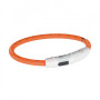 Ошейник Trixie Flash Light Ring USB для собак с подсветкой силиконовый оранжевый размер M-L 45 см/7 мм