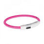 Ошейник Trixie Flash Light Ring USB для собак с подсветкой силиконовый розовый размер M-L 45 см/7 мм