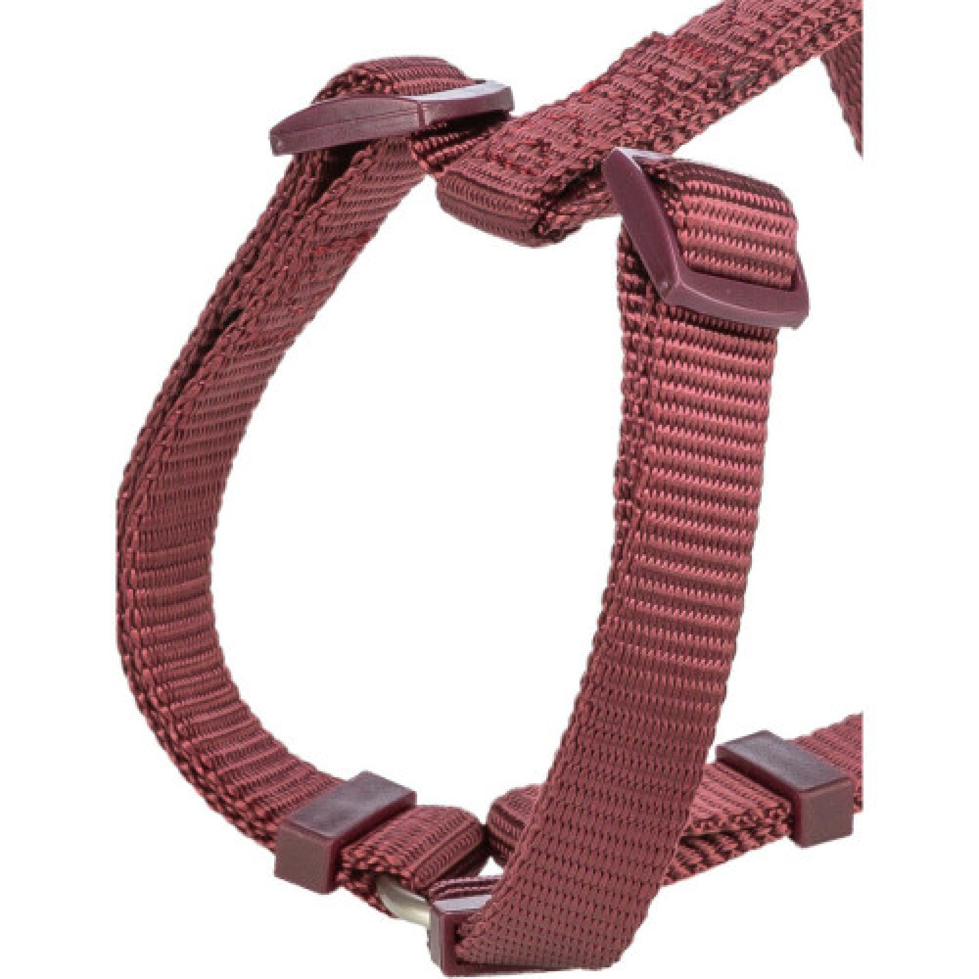 Шлея Trixie Premium H-harness для собак XS–S 30–44 см 10 мм бордовая
