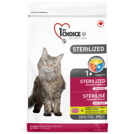 1st Choice Sterilized Chicken ФЕСТ ЧОЙС СТЕРИЛАЙЗИД КУРИЦА сухой диетический беззерновой корм для стерилизованных котов, 10 кг