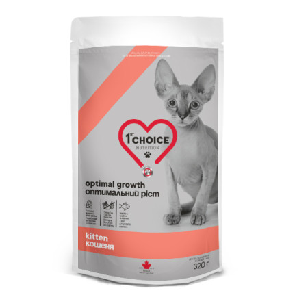 1st Choice Kitten Optimal Growth ФЕСТ ЧОЙС РИБА ДЛЯ КОТЯТ сухий суперпреміум корм для кошенят, 320 г