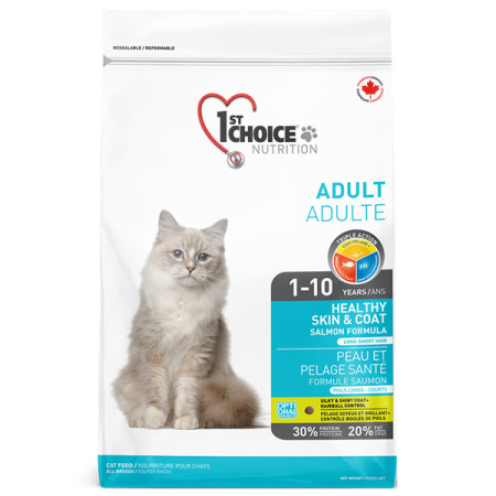 1st Choice Adult Healthy Skin&Coat ФЕСТ ЧОЙС ХЕЛЗИ ЛОСОСЬ сухой суперпремиум корм для котов, 10 кг