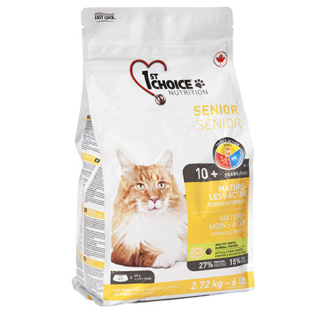 1st Choice Senior Mature Less Aktiv ФЕСТ ЧОЙС СЕНЬЙОР сухий суперпреміум корм для літніх або малоактивних котів, 2.72 кг