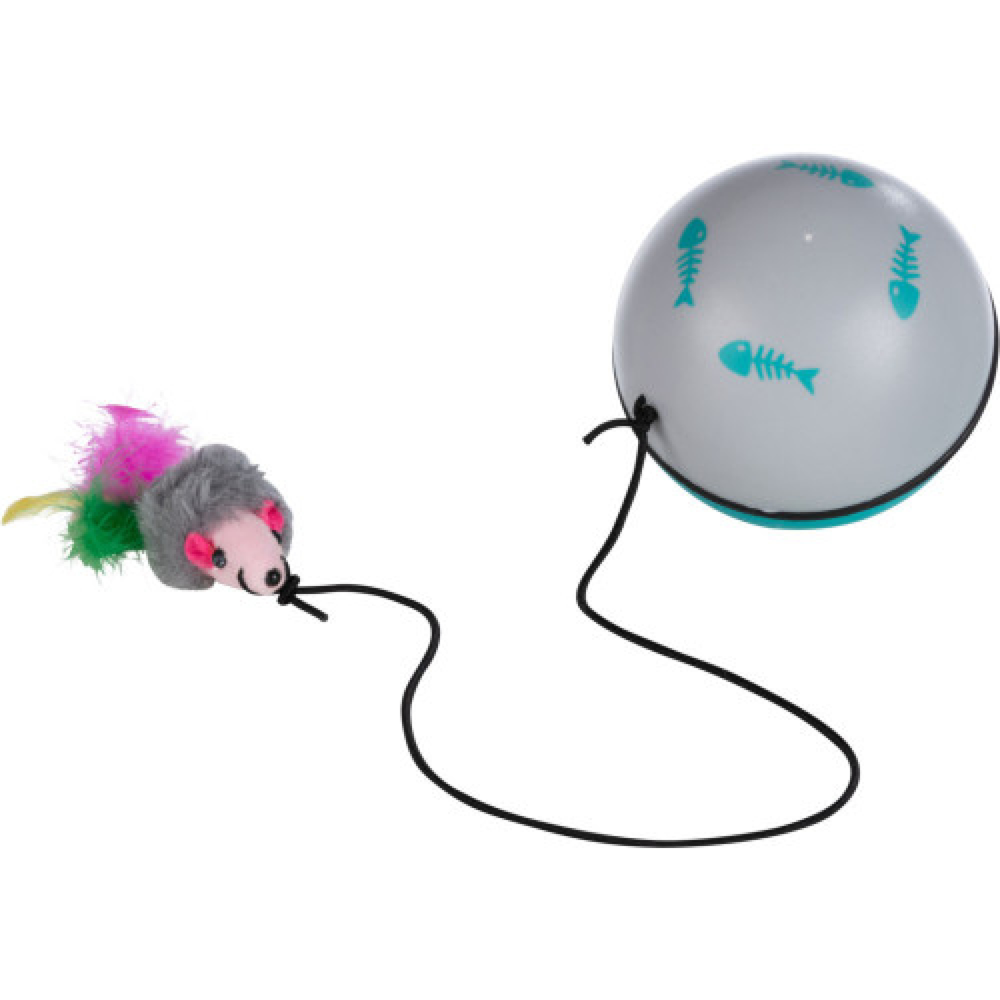 Игрушка Trixie для кошек Мяч с моторчиком и мышью 9 см