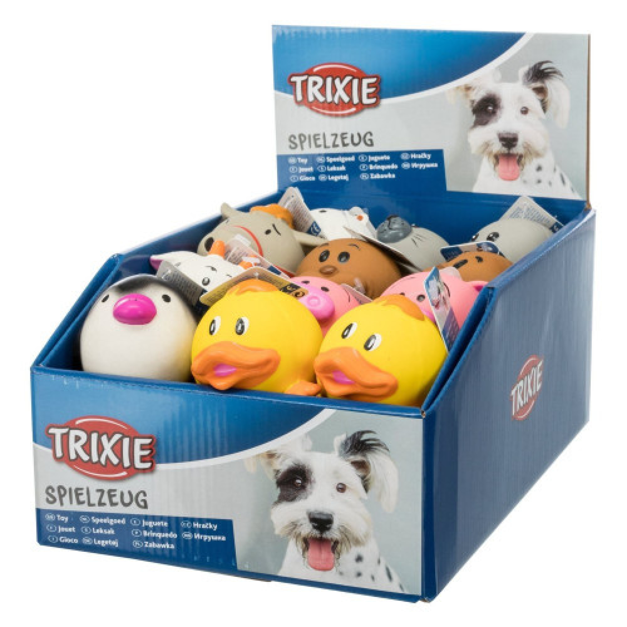 Игрушка Trixie для собак Мяч-животное круглая с пискавкой латекс 6 см