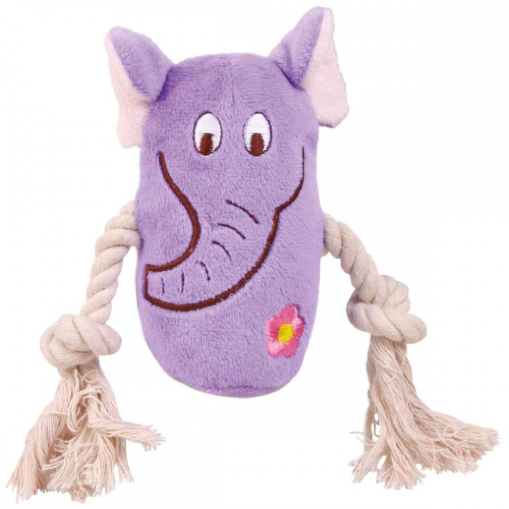Игрушка Trixie для собак Животные с веревкой и пищалкой плюш 13 см