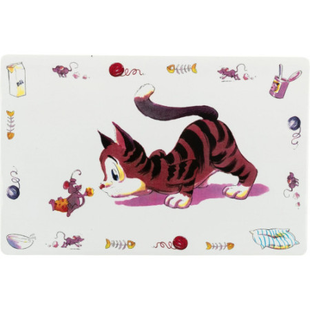 Килимок під миску Trixie для котів Comic Cat сірий пластик 44х28 см Килимок під миску Trixie для котів Comic Cat сірий пластик 44х28 см