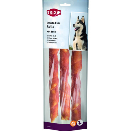 Ласощі Trixie Denta Fun Rolls with Duck для собак Паличка для чищення зубів з качкою 28 см 250 г 3 шт Ласощі Trixie Denta Fun Rolls with Duck для собак Паличка для чищення зубів з качкою 28 см 250 г 3 шт