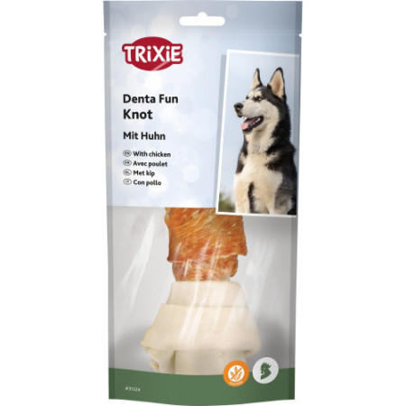 Ласощі Trixie Denta Fun для собак Кісточка для чищення зубів з куркою 18 см 120 г Ласощі Trixie Denta Fun для собак Кісточка для чищення зубів з куркою 18 см 120 г